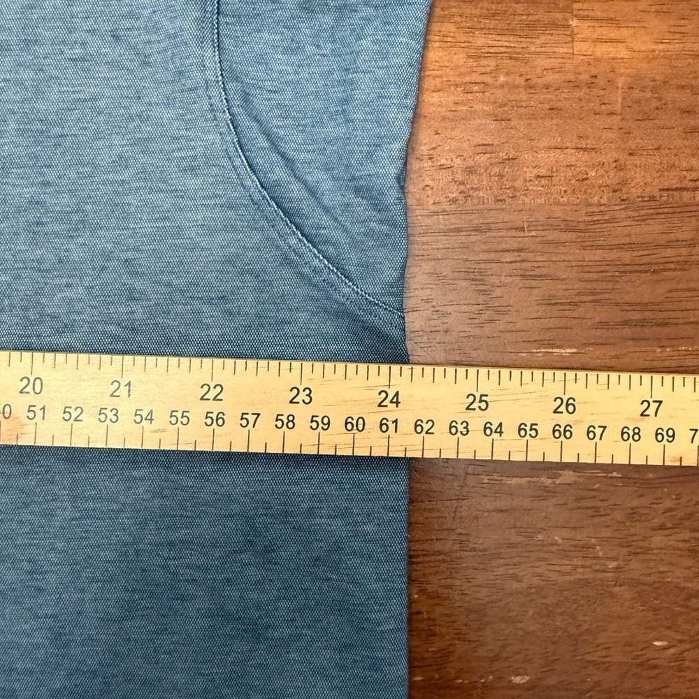 Lululemon Commission Shirt Mens XL Blue Heathered Long Sleeve Tech Button Down - Picture 6 of 9